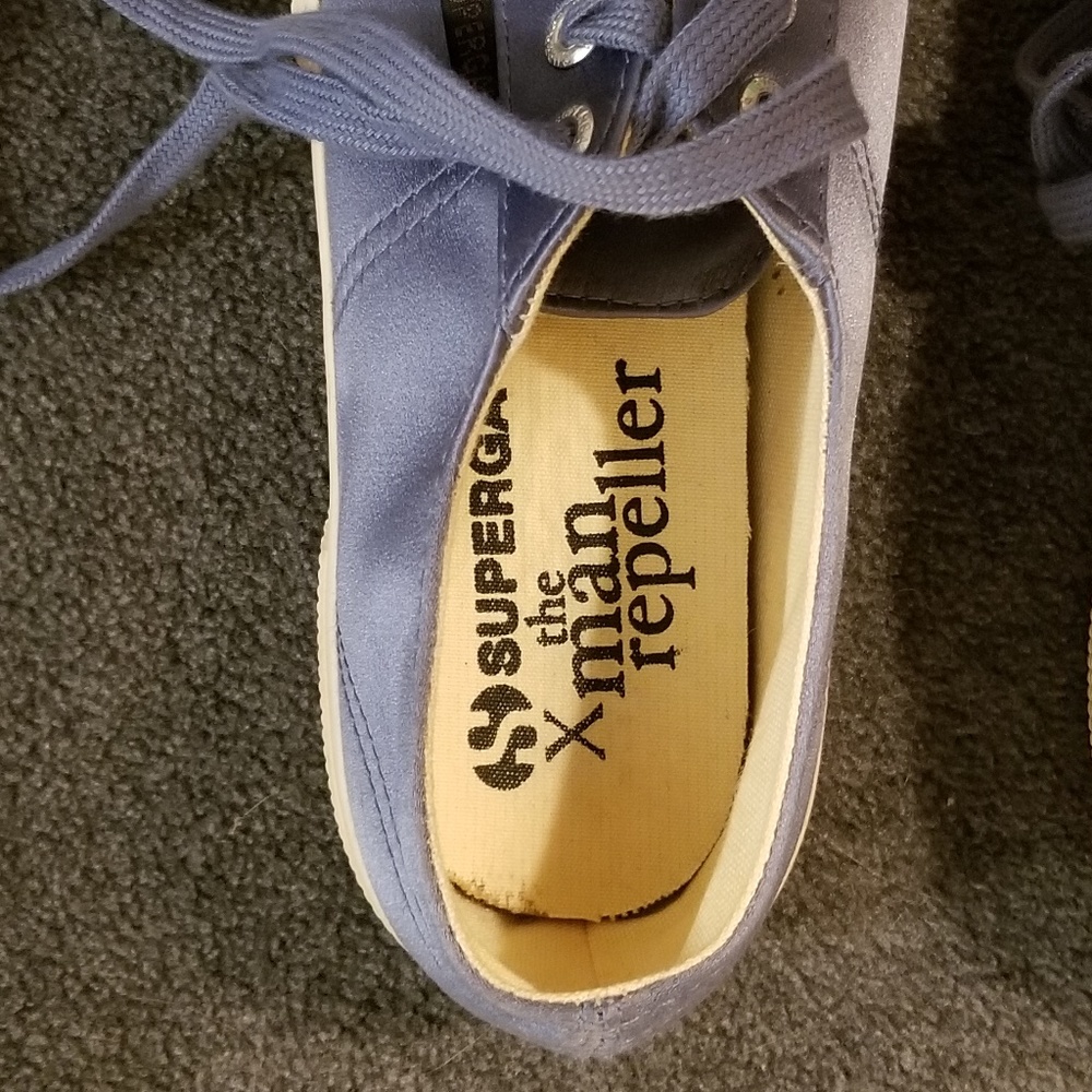 Blue satin Superga sneakers